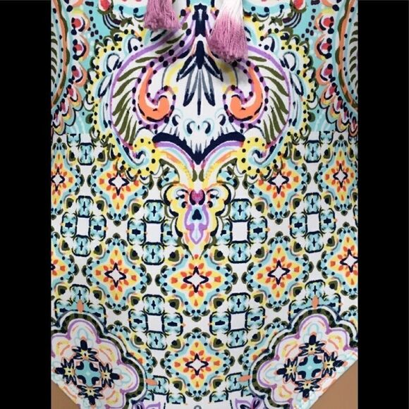 Kenneth Cole lace-up tile swimsuit. NWT - Picture 6 of 8